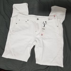 White stretch selvedge slim fit jeans